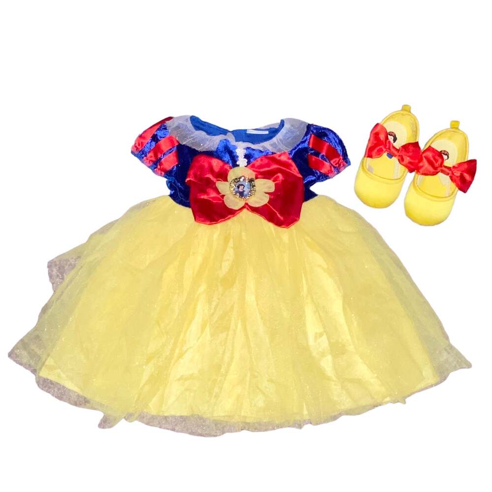 12-18m Baby Girls Disney Snow White Halloween Costume Dress w/ Shoes - Picture 1 of 8
